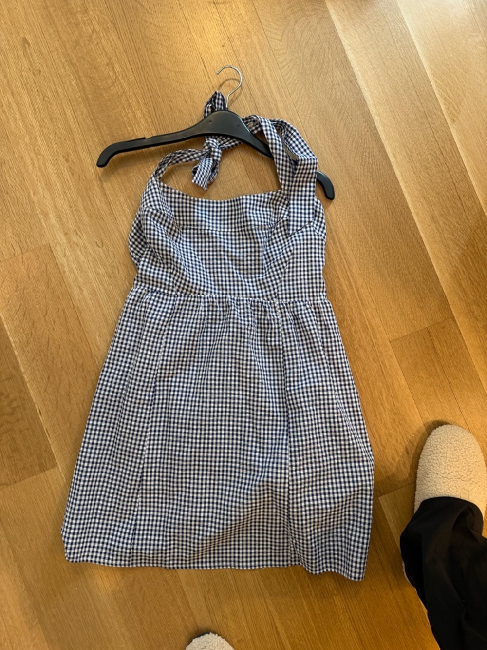 Hill House Fleur mini dress in White Gingham Dress - Picture 3 of 4